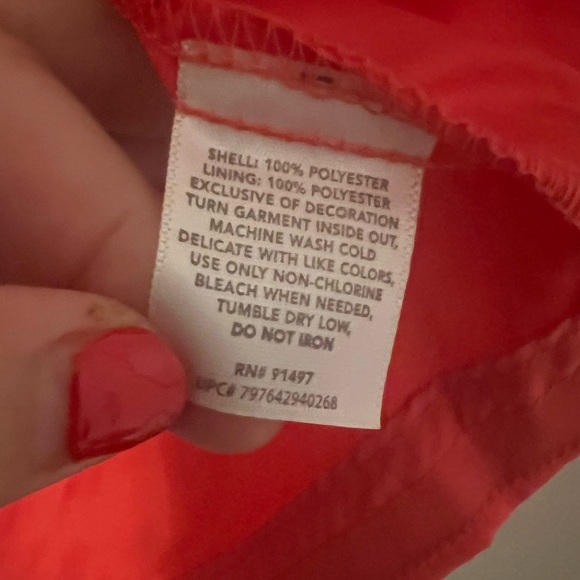 NWT Lauren James Coral Peach windbreaker jacket rollaway hood size XXL (M126) - Picture 6 of 8